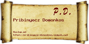 Pribinyecz Domonkos névjegykártya